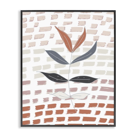 Stupell Industries Modern Abstract Leaf on Pattern Black Framed Giclee Art, 11 x 14, by Tara Moss