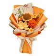 thumbnail image 3 of Ramo de la flor de la flor de crochet regalo de la madre del día de la hija de la hija de la decoración del hogar artificial para la flor de la vierna Tulipán naranja, 3 of 8