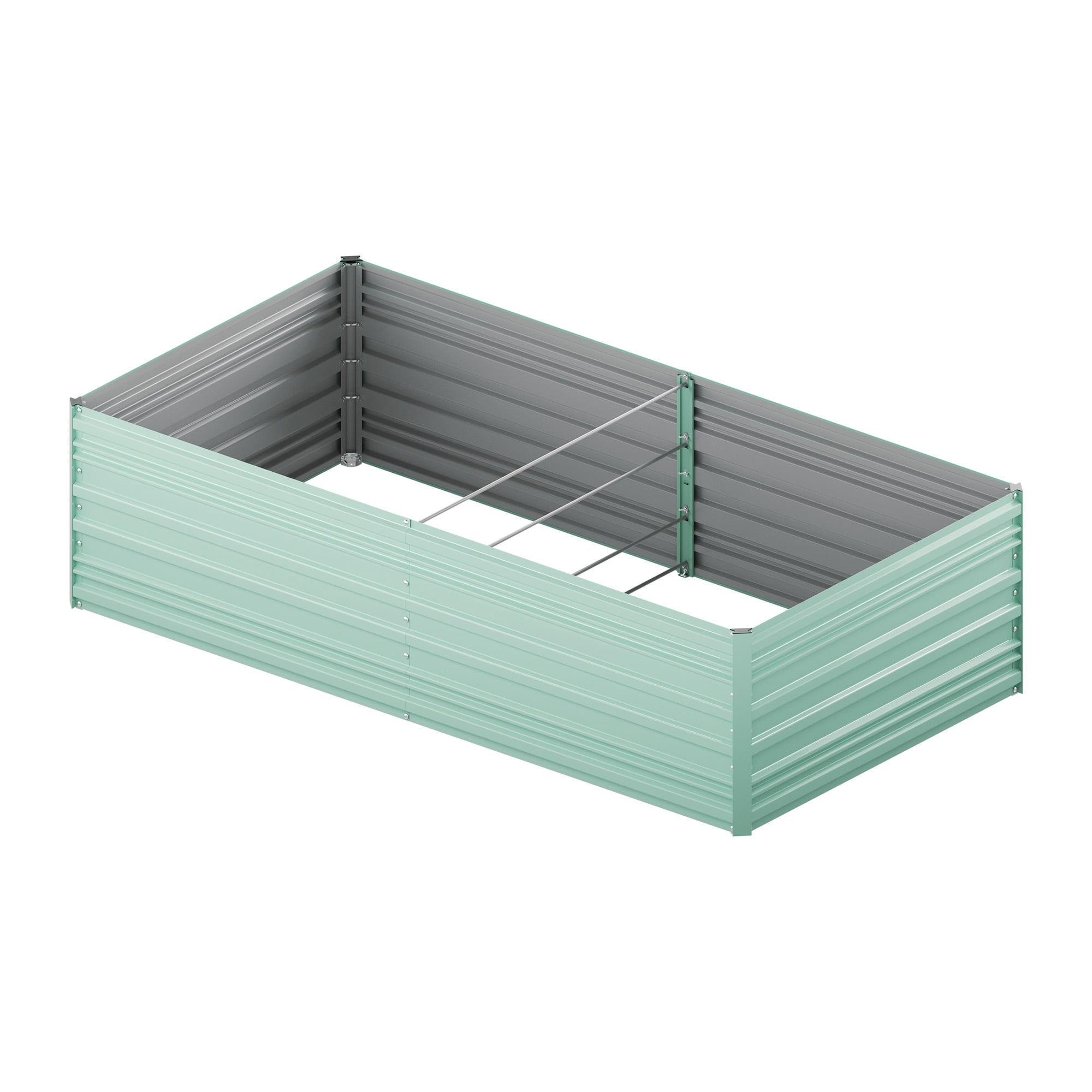 WORKPRO Galvanized Raised Garden Bed, 7.5 x 4 x 2 ft Outdoor Garden Planter Box for Vegetables, Flowers and Herbs, Green