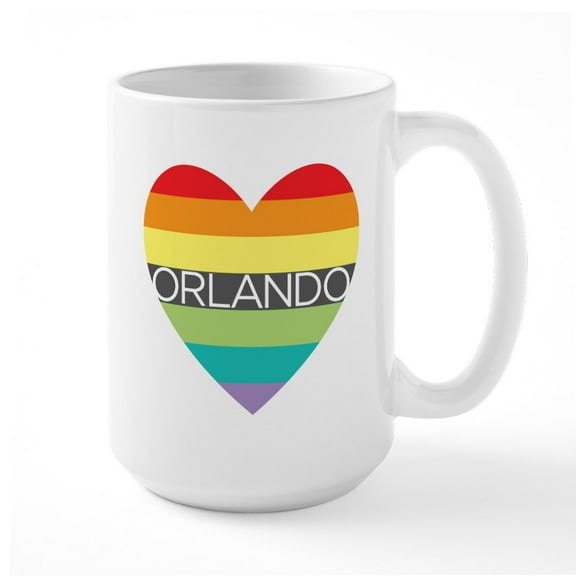 CafePress - Heart For Orlando Large Mug - 15 oz Ceramic Large White Novelty Mug