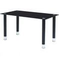 thumbnail image 4 of Titanic Furniture Mika Tempered Glass Table w/Black Shiny Legs and Chrome Caps, 4 of 6