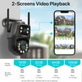 thumbnail image 6 of 4K 8MP HD Wifi PTZ Camera Outdoor 4MP Dual Lens Dual Screen AI Auto Tracking IP Camera CCTV Audio Video Surveillance P2P iCSee, 6 of 6