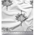 thumbnail image 1 of Soimoi Poly Georgette Fabric Dot & Lotus Block Printed Fabric 1 Yard 42 Inch Wide, 1 of 3