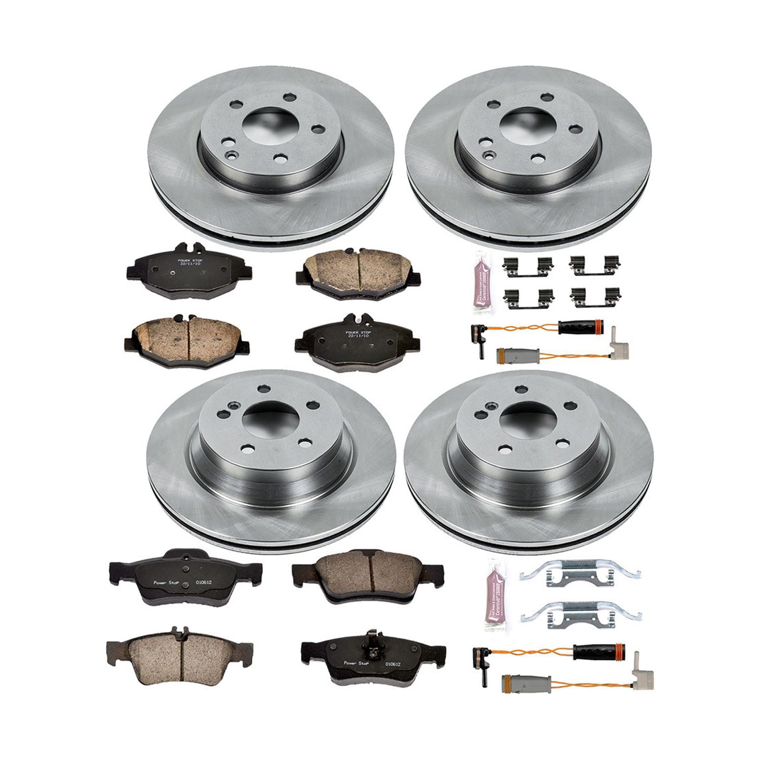 Power Stop Front and Rear Stock Replacement Brake Pad and Rotor Kit KOE4526