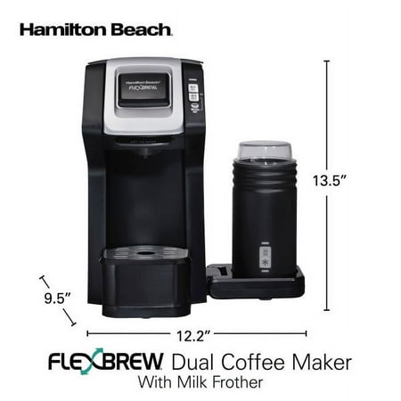 Hamilton Beach - FlexBrew Dual Single Serve Coffee Maker with Milk Frother - BLACK