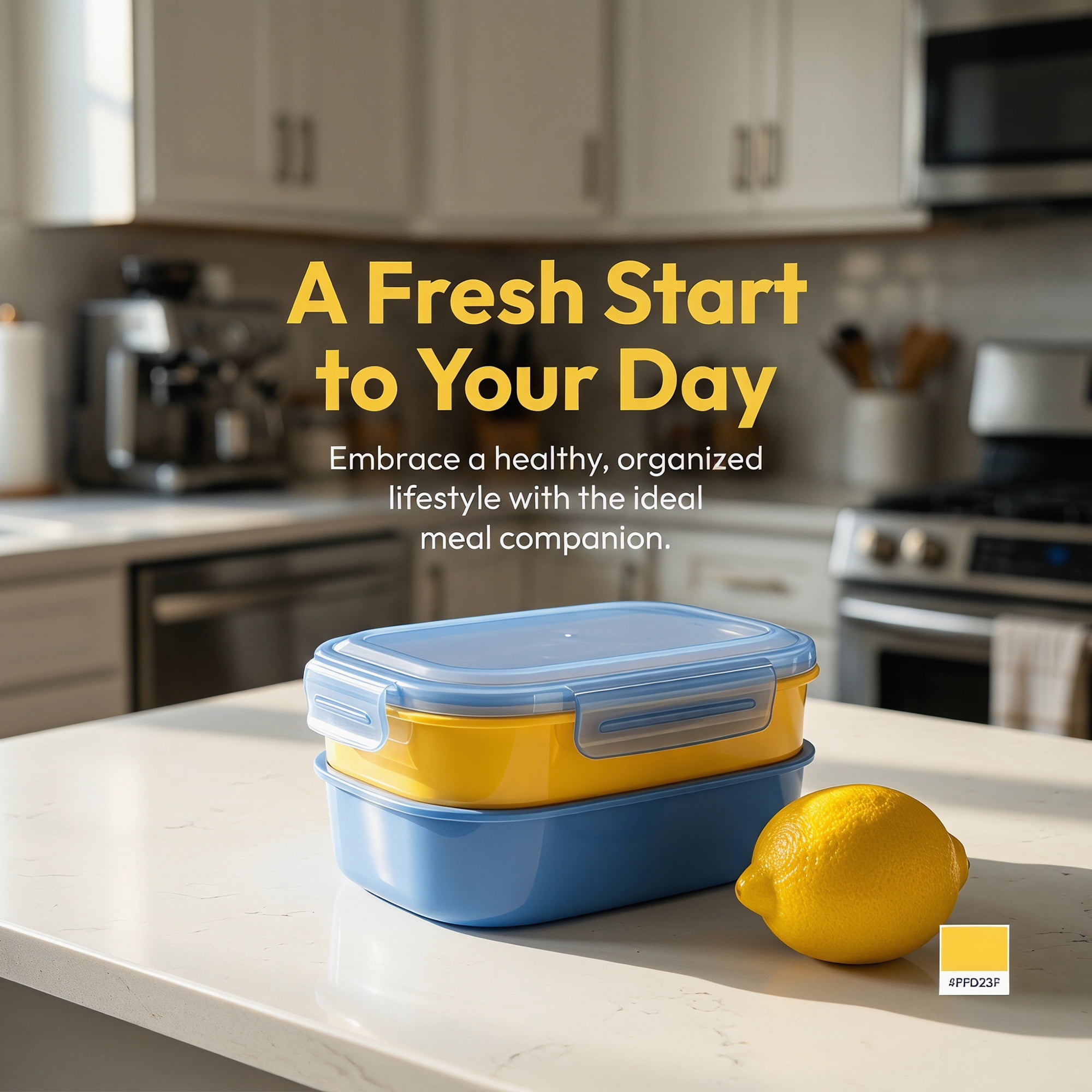 Unique Bargains Multi-Layer Leak-Proof Meal Lunch Bento Box Blue & Yellow