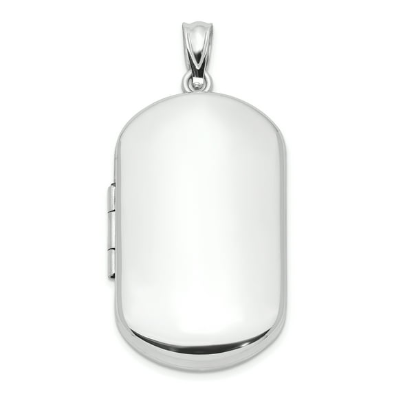 Sterling Silver Polished Rectangular Locket Charm Pendant