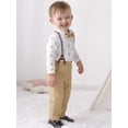 thumbnail image 6 of Baby Boy Clothes Suit 0-18M 4pcs Formal Suspender Pants Romper Shirt Dress Bowtie Clothes Infant Set, 6 of 13