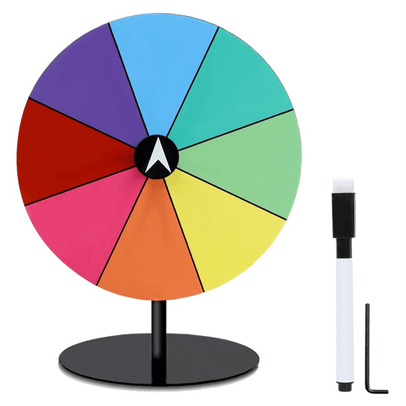Prize Wheel Dry Erase 8 Inch Spinnings Wheel for Prizes All Metal Tabletop Roulette Wheel of Fortune for Partys Birthday