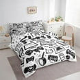 thumbnail image 3 of jejeloiu Teens Gamepad Twin Bedding Sets 7-Piece,Modern Gamer Bedding Comforter Set,Sketch Video Game Sheet Sets For Boys Kids,Ultra Soft Home Decor Reversible, 3 of 8