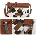thumbnail image 4 of Wrangler Western Cowhide Crossbody Bags for Women Clutch Wristlet Purse, brown, 4 of 6