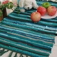 thumbnail image 3 of ERDOUY Rag Rug, Machine Washable Cotton Reversible Rag Rug Hand Woven Multi Color Striped Area Rug Floor Rugs for Bedroom, Living Room, Kitchen and Laundry Room (28" x 47", Green), 3 of 4