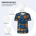 thumbnail image 3 of Zufioo Funny Steam Train Print Men's Baseball Short Sleeve, Moisture Wicking Button-Down Hip Hop Tee-4X-Large, 3 of 7
