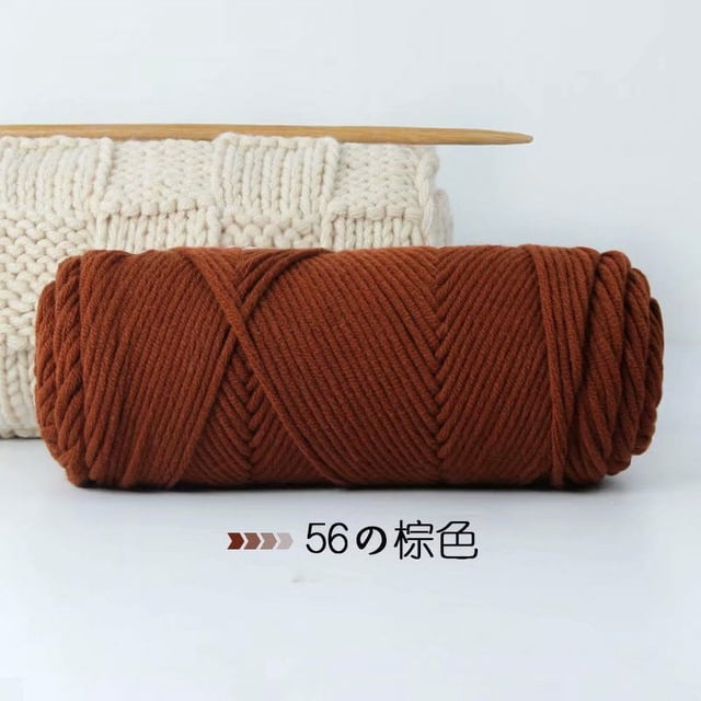 Granjero Gordo Hilo de lana teñido a mano para tejer y hacer crochet, hilo de lana suave y duradero, hilo pesado de 500 g, marrón