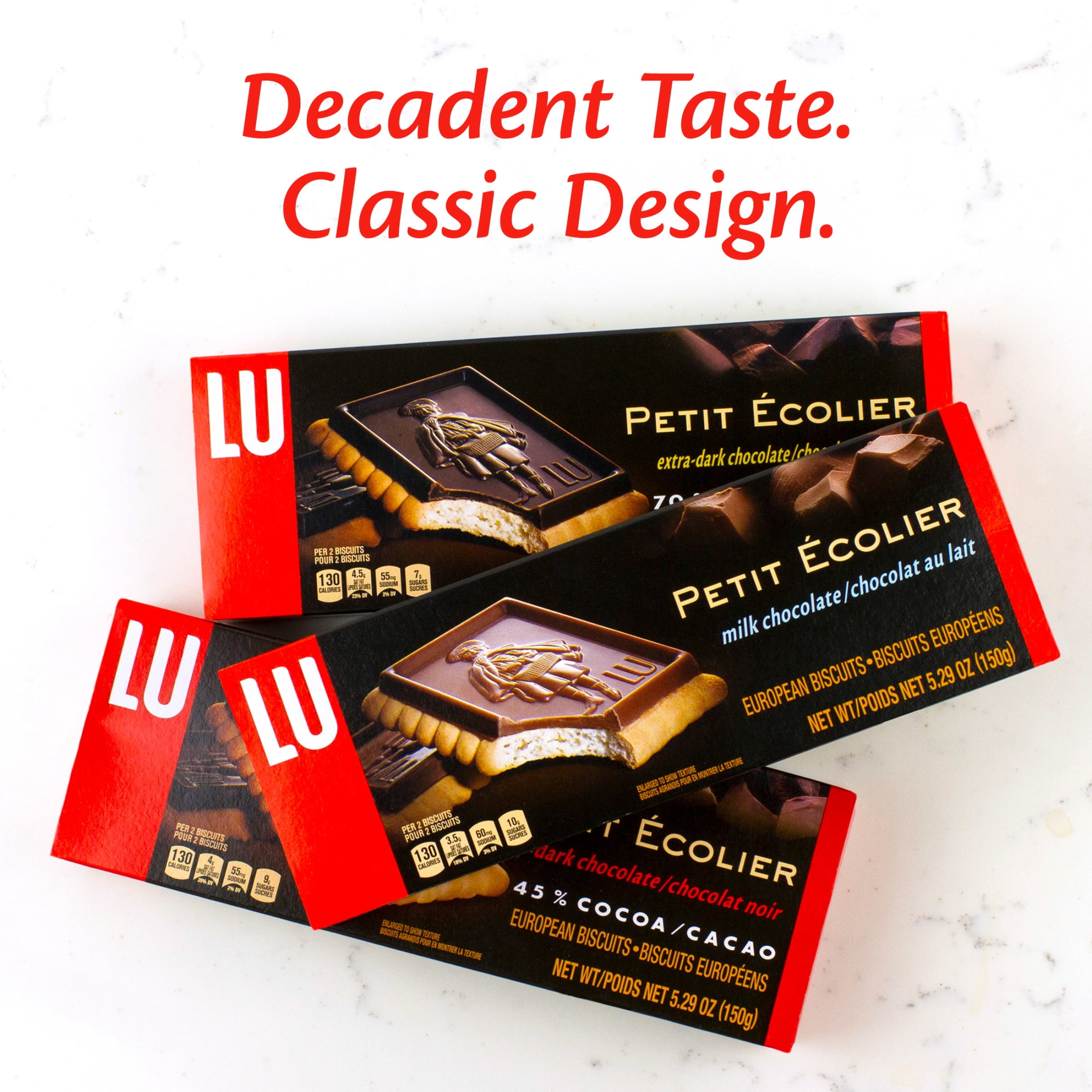 Lu Petit Ecolier European Dark Chocolate Biscuit Cookies, 45% Cocoa, 5.29 oz (2 Pack) offer from Winrock Store