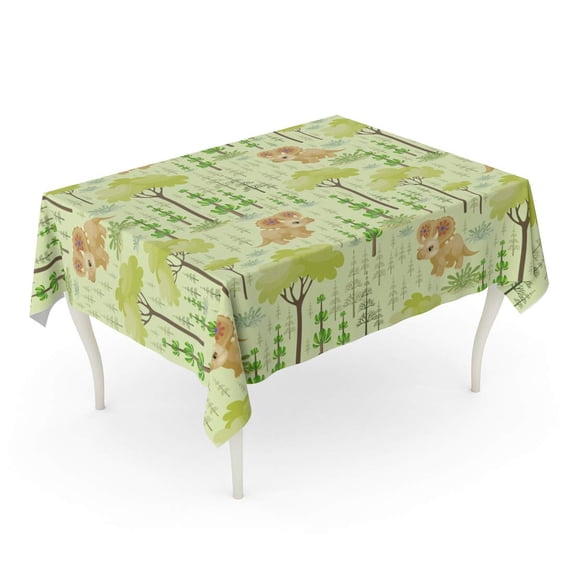 LADDKE Colorful Funny Dinosaurs in Cartoon Big Child Dino Tablecloth Table Desk Cover Home Party Decor 52x70 inch