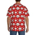 thumbnail image 3 of Xecao Cute Baseball Pattern Men's Short-Sleeve Cuban Collar Button-Down Shirt with Chest Pocket Lightweight Tropical Vacation Shirt-Small, 3 of 5