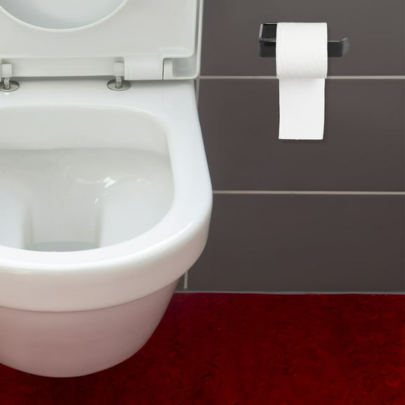 WRISTBIQUE  Wall Mounted Modern Black Acrylic Paper Towel Holder Non Slip