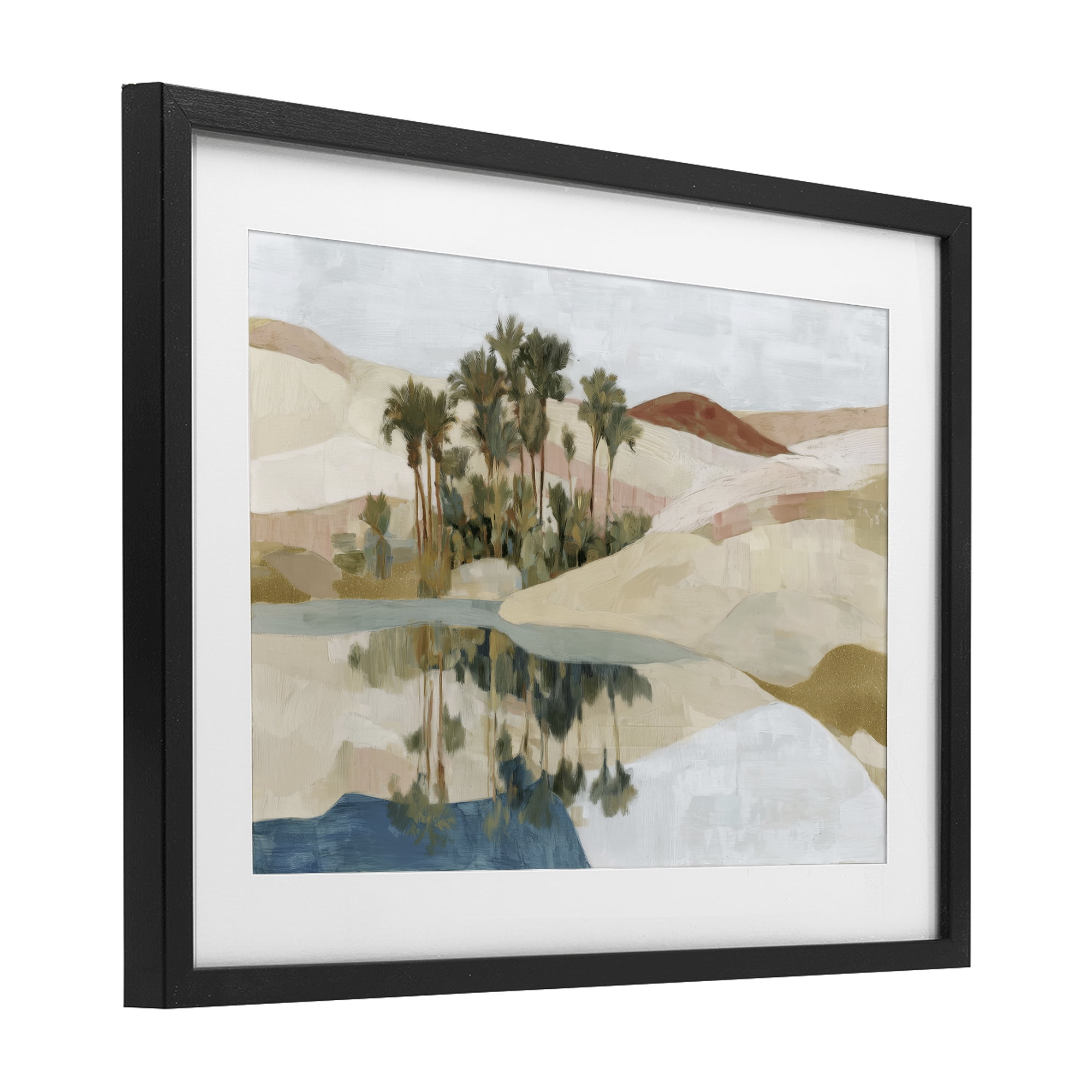 Stupell Industries Desert Oasis with Palm Reflection Black Framed Print Under Glass, design by Chromatic Storm Studio