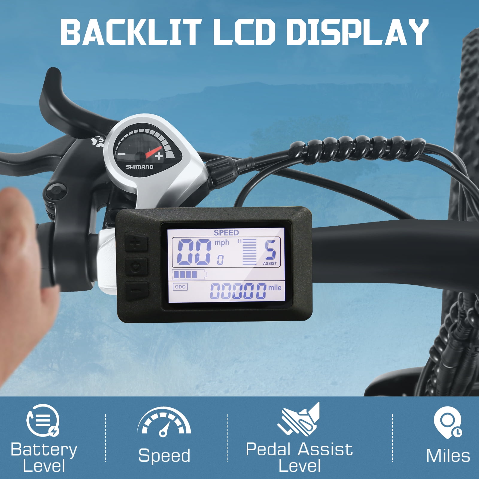 Elifine 500W 26" Electric Bike, 2.1" Electric Mountain Bicycle for Adults, 499Wh 48V 10.4Ah Battery 19.8MPH 60Miles 3H Fast Charge Ebike,Lockable Suspension Fork, Shimano 21 Speed UL2849 Certified