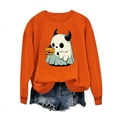 thumbnail image 4 of Halloween Women Sweatshirts Crewneck Pullover Fall Winter Long Sleeve Sweaters Ghost Printed Shirts Casual Blouses Loose Fitting Sweatshirt Top Halloween Costumes, 4 of 5