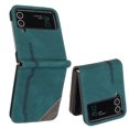 thumbnail image 1 of SaniMore for Samsung Galaxy Z Flip 3 6.7-inch Case, Premium PU Leather Folding Slim TPU Shockproof Interior Anti-Scratch Full Body Protection Cover for Samsung Galaxy Z Flip 3, Green, 1 of 5
