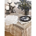 thumbnail image 2 of Saro Lifestyle 869.W90R 90 in. Round Handmade Crochet Cotton Lace Table Linens - White, 2 of 2