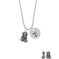 thumbnail image 2 of Delight Jewelry Two-tone Dragon with Red Crystals Silvertone Script Initial Disc - E - Charm Necklace, 20"+3", 2 of 4