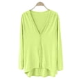 thumbnail image 1 of IMENGL Ladies' v neck front short rear long cardigan, Green One Size, Size One Size, 1 of 8