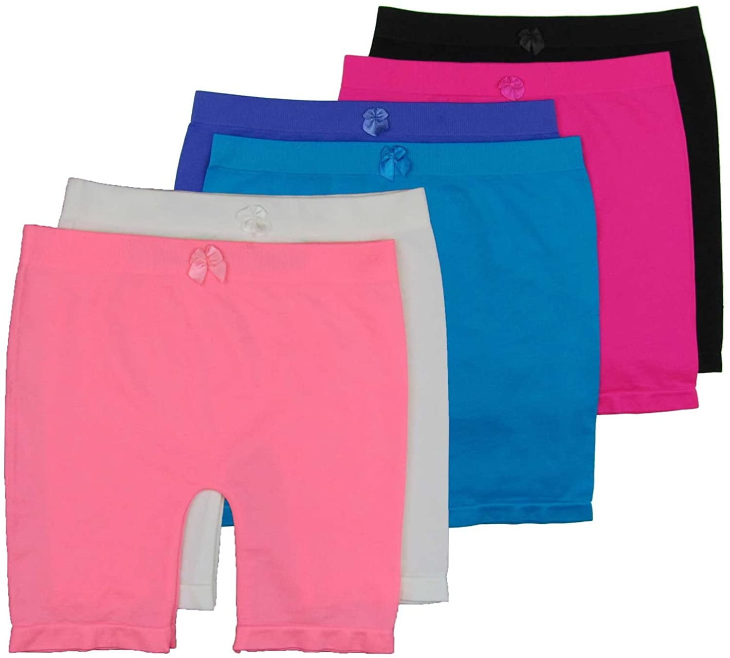 AUSDU 6 Pack Dance Shorts Girls Bike Short Breathable and Safety 6 Color