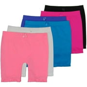 Gilbin’s Little Girls Seamless Bike Shorts for Sports, Dance, Play or Under Skirts, 6 Pack (Large)