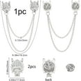 thumbnail image 2 of 2pcs Wolf Head Long Chain Brooch Lapel Pin for Men Collar Chain Tassel Brooch Pins Coat Suit Clothes Decoration Accessories Husband Anniversary Birthday Gifts Crafts(Gold), 2 of 9