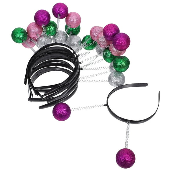 FESTFENDS MultiColor Glitter Alien Headband Comfortable Plastic Decoration for Parties and Costumes 12pcs