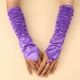 thumbnail image 2 of Elegant Satin Opera Long Stretch Elbow Evening Formal Party Gloves With Finger Opening And Decorative Ruffle, 2 of 4