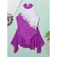 thumbnail image 4 of MSemis Kids Girls Rhinestone Figure Skating Dress Ballet Dance Leotard Tutu Skirt Purple 6, 4 of 6