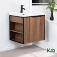 thumbnail image 2 of Gabinete Para Baño KingsHouse Mueble Lavamanos Ovalin Monomando y Repisas Fibra de Madera MFC Color Paraíso cafe Estandar, 2 of 8