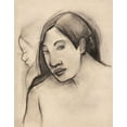 thumbnail image 2 of Gauguin, Paul 15x18 Gold Ornate Wood Framed with Double Matting Museum Art Print Titled - Heads of Tahitian Women, Frontal and Profile Views, 2 of 4