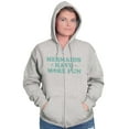 thumbnail image 5 of Mermaids Have More Fun Beach Vibes Zip Hoodie Sweatshirt Women Brisco Brands L, 5 of 6