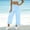 *Light Blue, variant on ClodeEU Women's High Waist Cute Plaid Loose Fit Long Pants with Ruff Trim ,Casual Summer Trousers Orange,Womens Plus XL