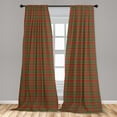thumbnail image 4 of Ambesonne Plaid Curtains, Christmas Classic Tone Tartan, Pair of 28"x63", Dark Pink Cream and Green, 4 of 4