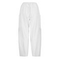 thumbnail image 5 of SNKSDGM Women's Plus Work Pants Women Black Flare Women's Pants for Work Stretch Women's Summer Solid Color Wide Leg Loose Drawstring Low Waist Beach Pants Pocket Casual Pants, 5 of 8