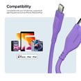 thumbnail image 5 of Powertek Neon Purple Silicone USB-A to Lightning Cable 6ft MFi Certified Fast Charging iPhone Charger Cord, Durable Tangle-Free Sync Cable for iPhone, iPad & iPod, 5 of 6