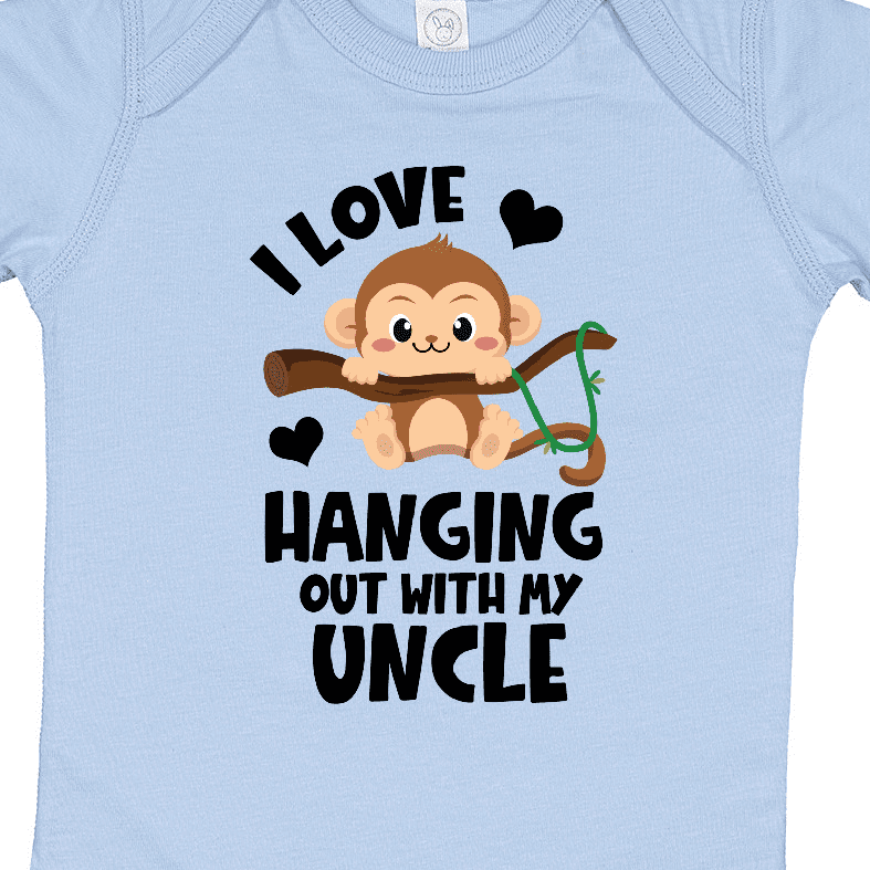 Inktastic Monkey I Love Hanging out with My Uncle Boys or Girls Baby Bodysuit