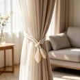 thumbnail image 4 of XiYing 2 Pack Adjustable Window Curtain Tiebacks | Cotton Rope Drape Holdbacks | Door Curtain Holder for Living Room Bedroom Kitchen | Linen Fabric Tie Backs for Home Window Decoration, 4 of 7