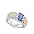 thumbnail image 4 of CHOOSE YOUR COLOR Blue Simulated Sapphire Elegant Ring .925 Sterling Silver Band CZ Female Size 8, 4 of 4