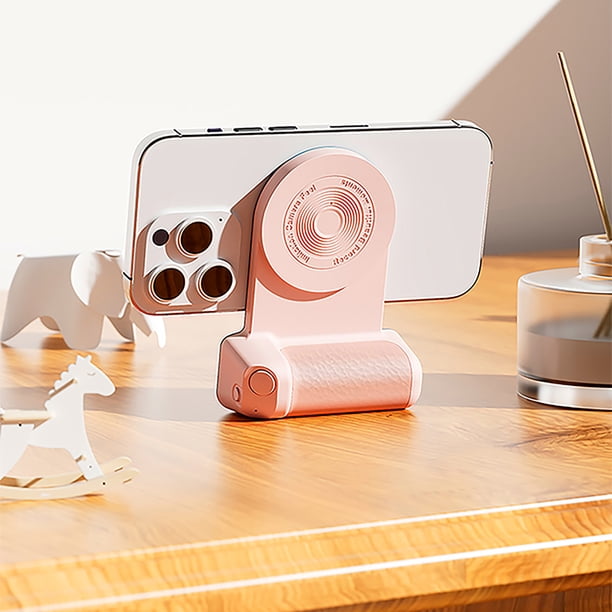 Teléfono magnético Selfie Grip Power Bank Charge para Huawei iPhone 14 Pro (rosa)