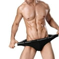 thumbnail image 3 of TIHLMK Men's Soft Splicing Solid Color Underpants Soft Breathable Knickers Briefs, 3 of 7