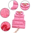 thumbnail image 4 of Qudderr Toddler Boys Girls down Cotton Vest Kids Sleeveless Jacket Coat with Hood Solid Color Warm Fall Winte Waistcoat for 5-13T, 4 of 9