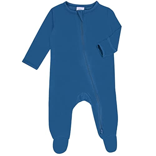 Baby Girl Footie Pajamas 0 3 Months Baby Boy Clothes Soft Long Sleeve One Piece Romper Royal blue Walmart