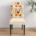 thumbnail image 4 of Dining Room Chair Covers, Thanksgiving Fall Maple Leaves Pattern Stretch Parsons Chair Slipcovers Removable Kitchen Chair Protector Cover for Dining Room， Set of 4, 4 of 6